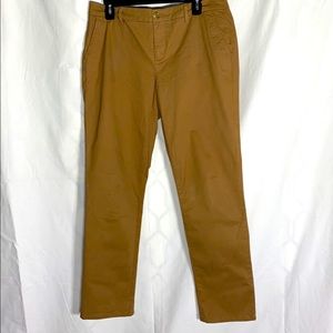 Stretch cotton twill chino trousers brown